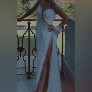 White Sherri Hill pageant/ prom dress
